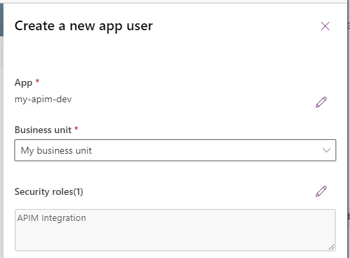 Create a new app user